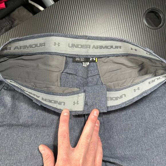 Under Armour Match Play Vented Golf Pants Grey Size 34x32 Breathable Performance - Picture 8 of 13